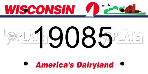 19085 Wisconsin License Plate
