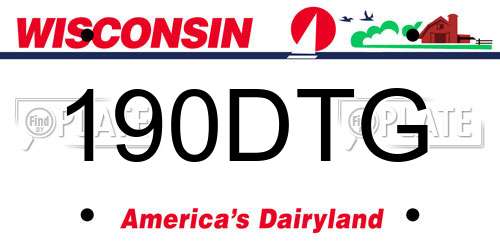 190DTG Wisconsin License Plate