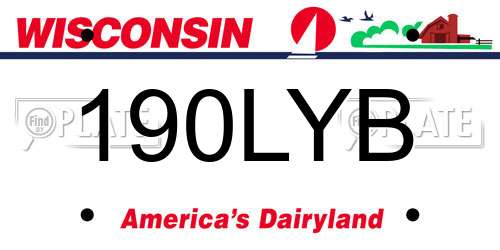 190LYB Wisconsin License Plate