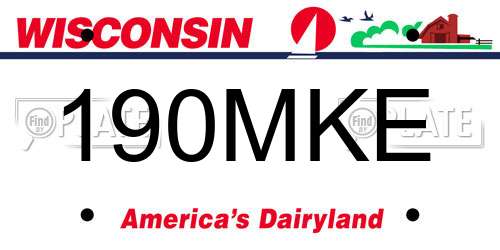 190MKE Wisconsin License Plate