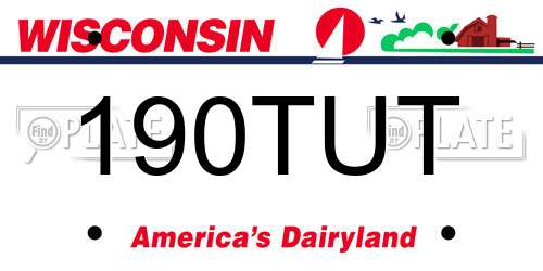 190TUT Wisconsin License Plate
