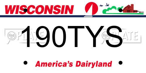 190TYS Wisconsin License Plate