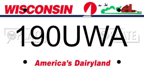 190UWA Wisconsin License Plate