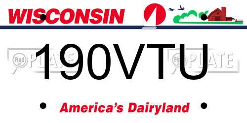 190VTU Wisconsin License Plate