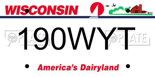 190WYT Wisconsin License Plate