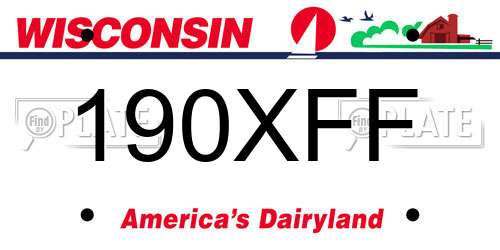 190XFF Wisconsin License Plate