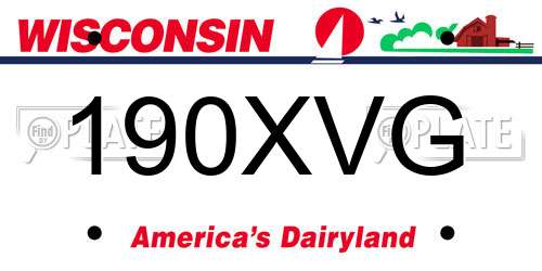 190XVG Wisconsin License Plate