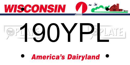 190YPL Wisconsin License Plate