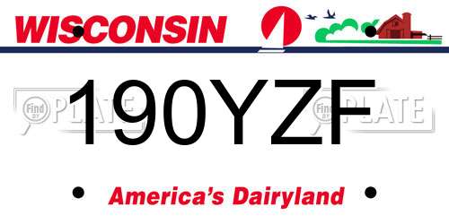 190YZF Wisconsin License Plate
