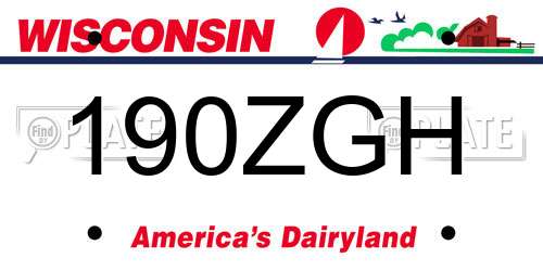 190ZGH Wisconsin License Plate