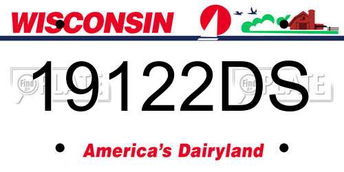 19122DS Wisconsin License Plate