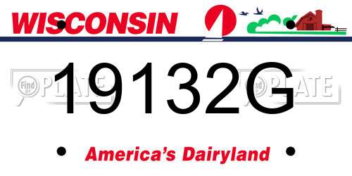 19132G Wisconsin License Plate