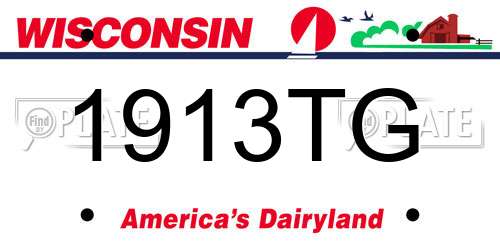 1913TG Wisconsin License Plate