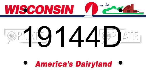 19144D Wisconsin License Plate
