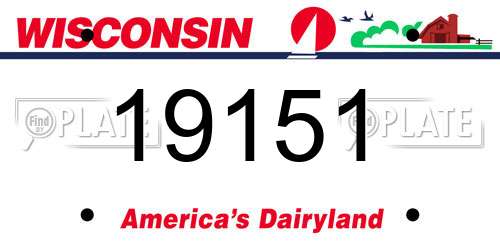 19151 Wisconsin License Plate