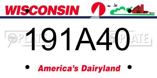 191A40 Wisconsin License Plate