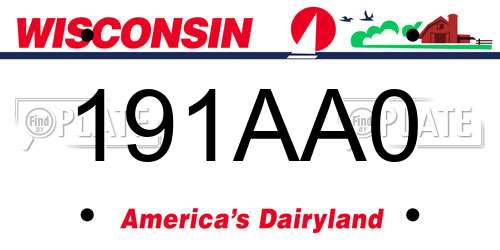 191AA0 Wisconsin License Plate