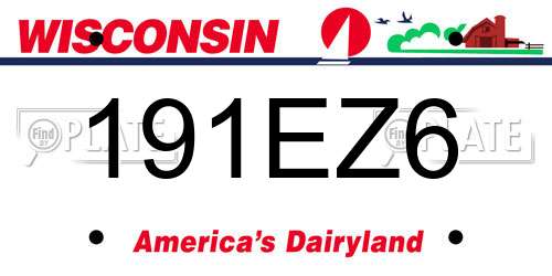 191EZ6 Wisconsin License Plate