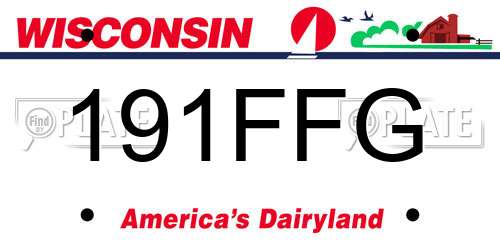 191FFG Wisconsin License Plate