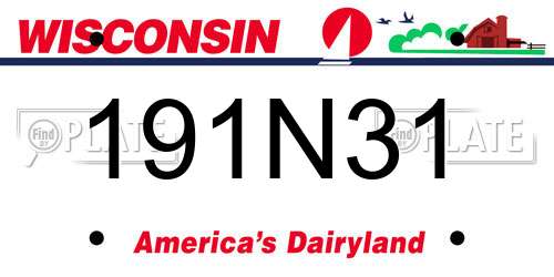 191N31 Wisconsin License Plate