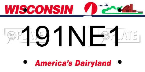 191NE1 Wisconsin License Plate