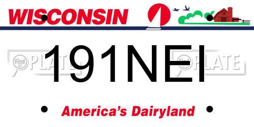 191NEI Wisconsin License Plate
