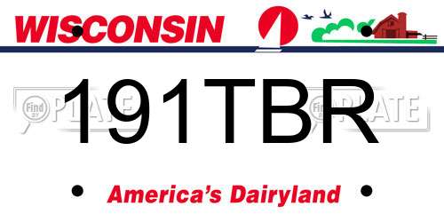 191TBR Wisconsin License Plate