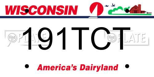 191TCT Wisconsin License Plate