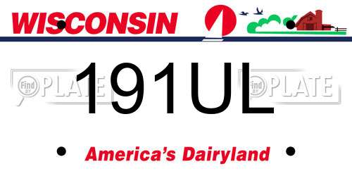 191UL Wisconsin License Plate