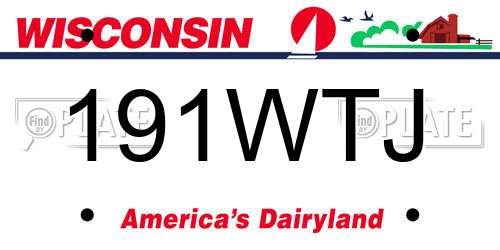 191WTJ Wisconsin License Plate