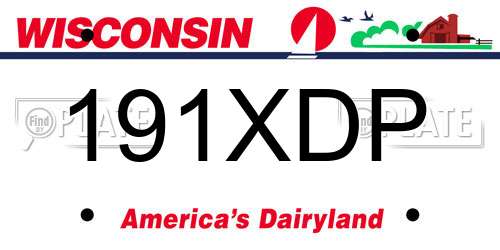 191XDP Wisconsin License Plate