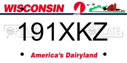191XKZ Wisconsin License Plate