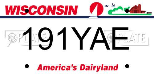 191YAE Wisconsin License Plate