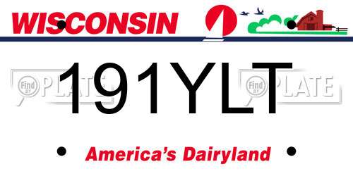 191YLT Wisconsin License Plate