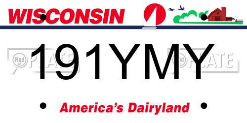 191YMY Wisconsin License Plate