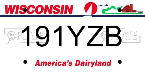 191YZB Wisconsin License Plate