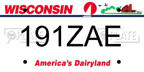 191ZAE Wisconsin License Plate