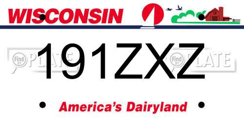191ZXZ Wisconsin License Plate