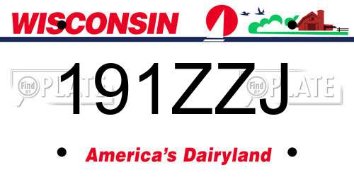 191ZZJ Wisconsin License Plate