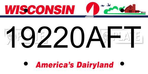 19220AFT Wisconsin License Plate