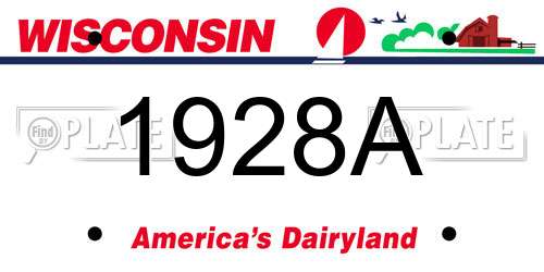 1928A Wisconsin License Plate