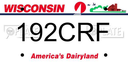 192CRF Wisconsin License Plate