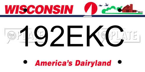 192EKC Wisconsin License Plate