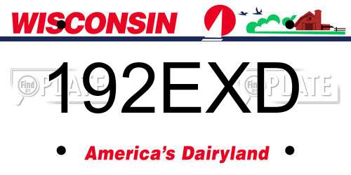 192EXD Wisconsin License Plate