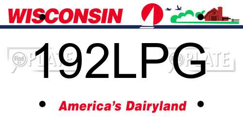 192LPG Wisconsin License Plate