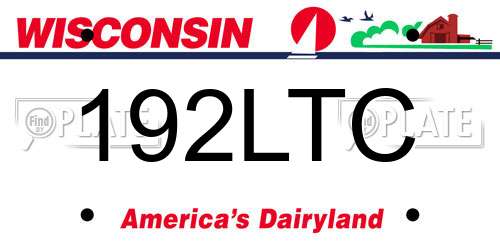 192LTC Wisconsin License Plate