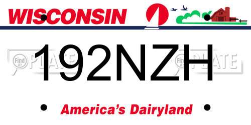 192NZH Wisconsin License Plate