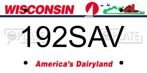 192SAV Wisconsin License Plate
