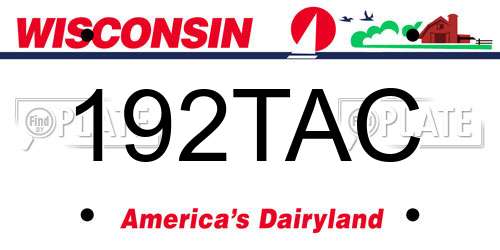 192TAC Wisconsin License Plate