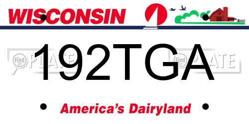 192TGA Wisconsin License Plate